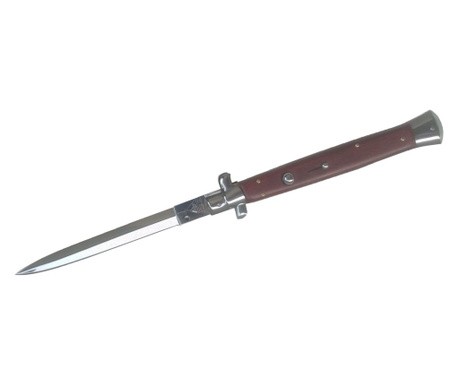 IdeallStore automata kés, olasz penge, tűsarkú modell, rozsdamentes acél, 33 cm, tokkal együtt, barna