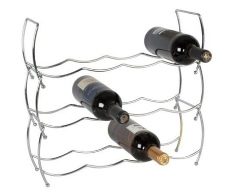 Suport pentru 12 sticle de vin Jarow, otel cromat, 42x14x42 cm