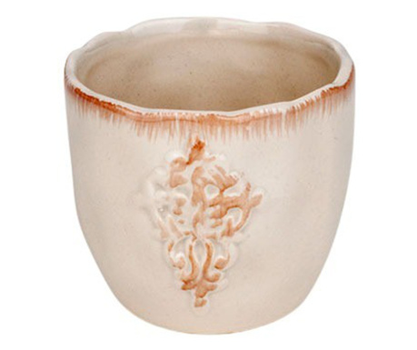 Ghiveci ceramica Delois, crem antichizat, 6x7 cm