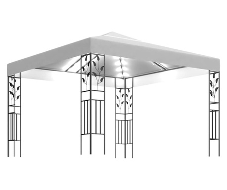 Шатра с LED светещи стрингове, 3х3 м, бяла