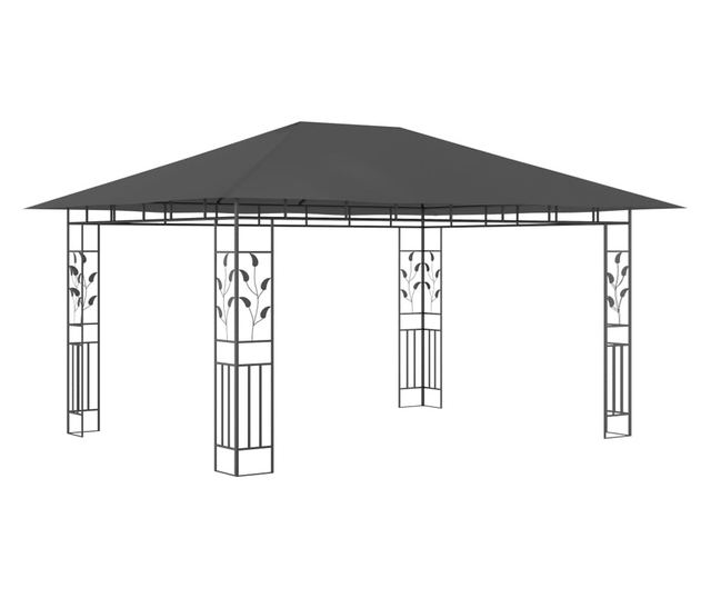 Κιόσκι με κουνουπιέρα, ανθρακί, 4 x 3 x 2.73 μ.