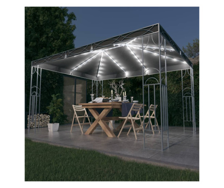 Pavilion cu șir de lumini LED, antracit, 400x300 cm