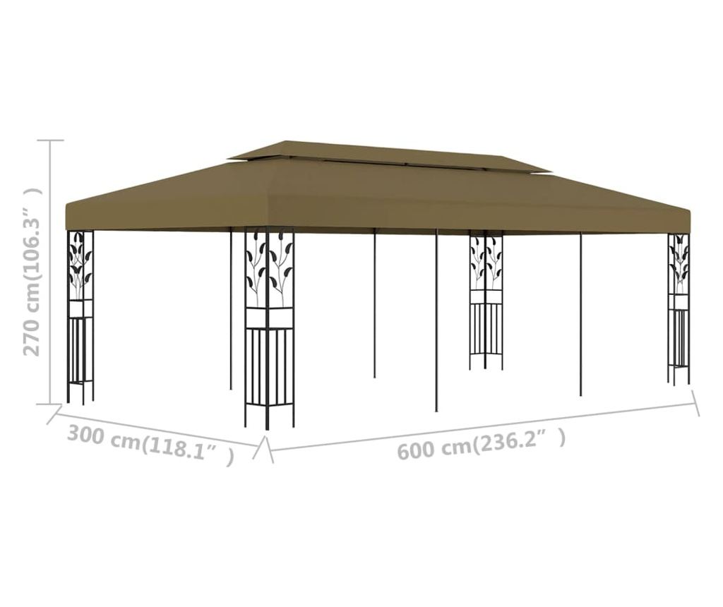 Павилион, сив къртица, 6 x 3 m, 180 g/m² - 6