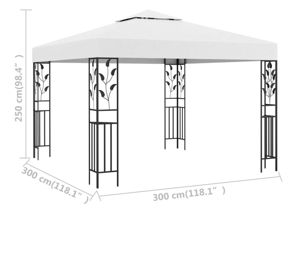 Vrtna sjenica, bijela, 3 x 3 m, 180 g/m² - 5