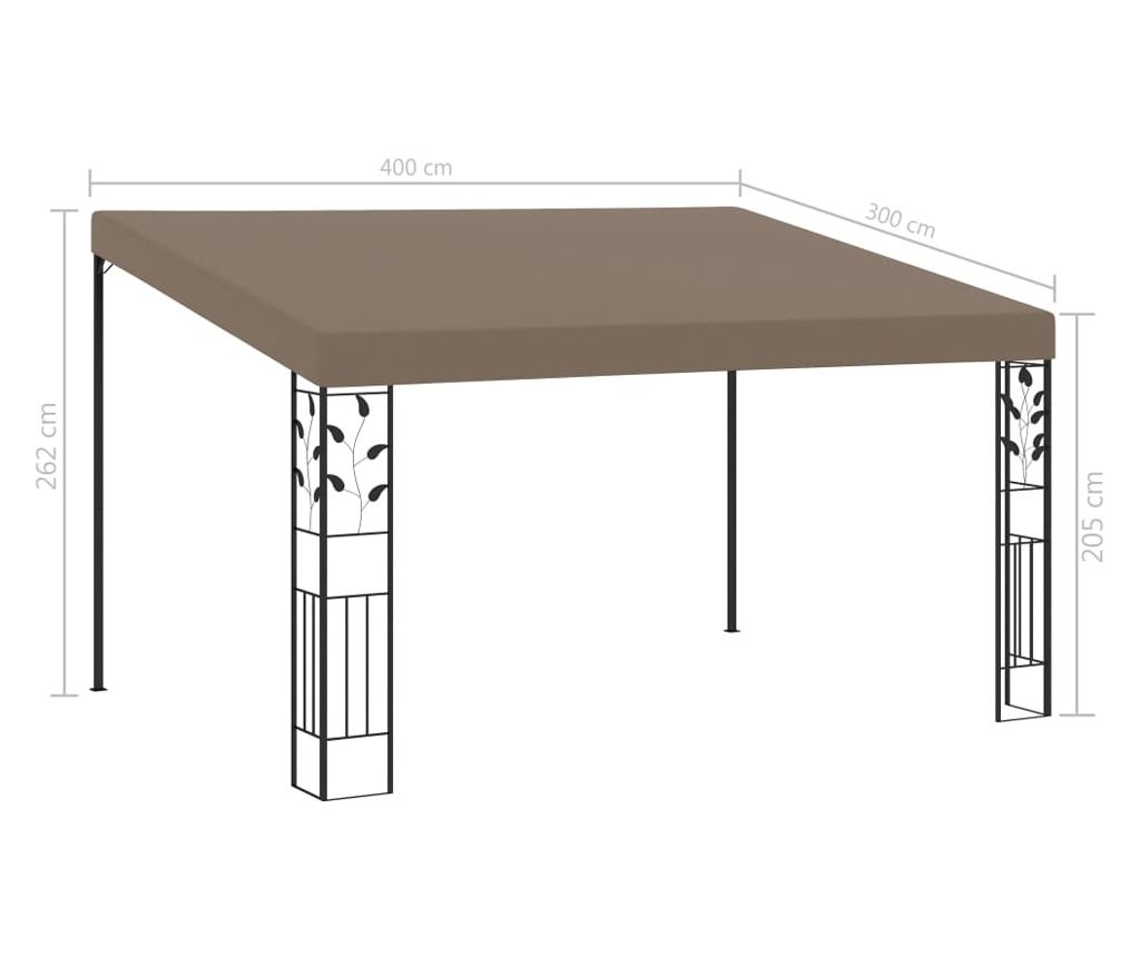 Стенен павилион, цвят taupe, 4 x 3 x 2,5 м - 6