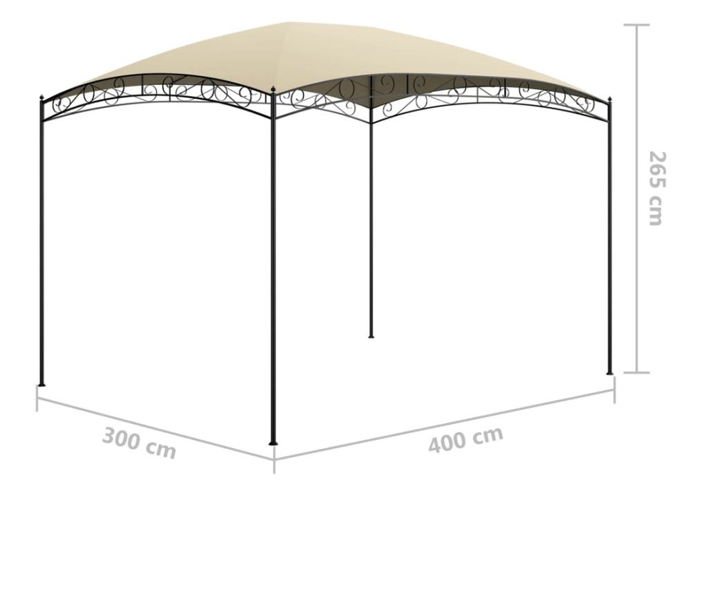 Павилион, кремав, 3 x 4 x 2,65 м, 180 г/м² - 5