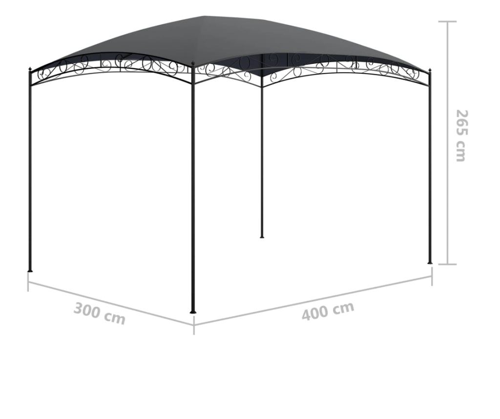 Павилион, антрацит, 3 x 4 x 2,65 m, 180 g/m² - 5