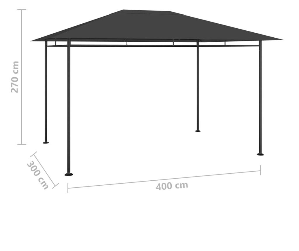 Павилион, антрацит, 4x3x2,7 м, 180 г/м² - 5