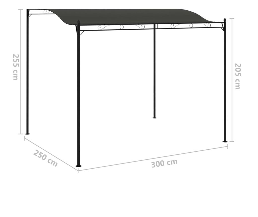 Слънцезащитна козирка, антрацит, 3 x 2,5 м - 6