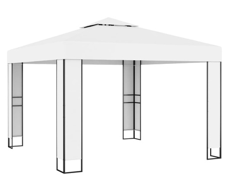 Sjenica s dvostrukim krovom 3 x 3 m bijela