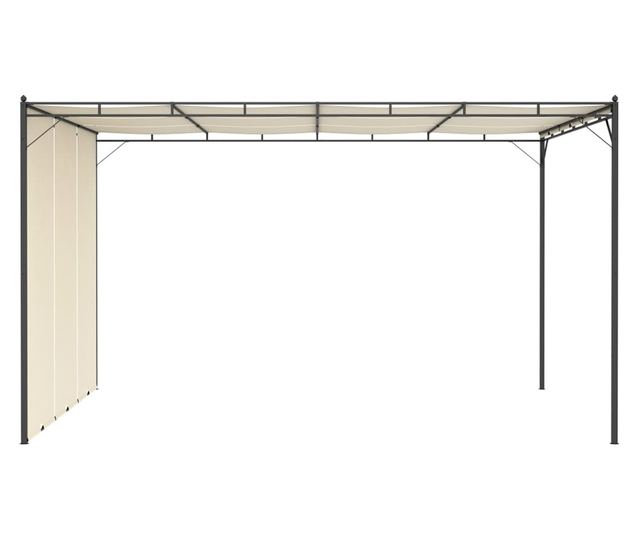 Κρεμ κιόσκι κήπου με πλαϊνή κουρτίνα, 4 x 3 x 2.25 μ.