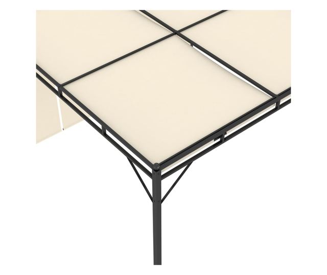 Κρεμ κιόσκι κήπου με πλαϊνή κουρτίνα, 4 x 3 x 2.25 μ.