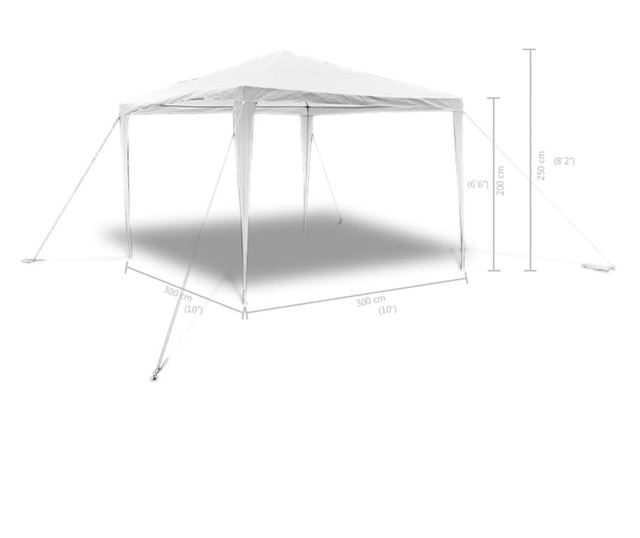 Κιόσκι Κήπου με Πυραμιδοειδή Στέγη, 3 x 3 μ