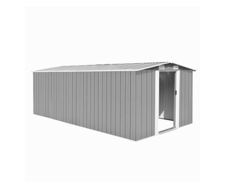 Vrtno spremište 257 x 489 x 181 cm metalno sivo 