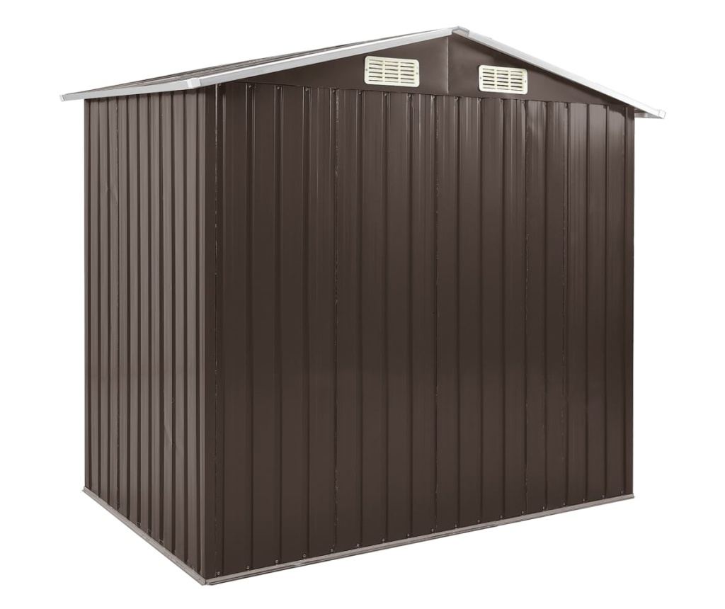 Градински навес с рафтове, кафяв, 205 x 130 x 183 см, желязо - 4