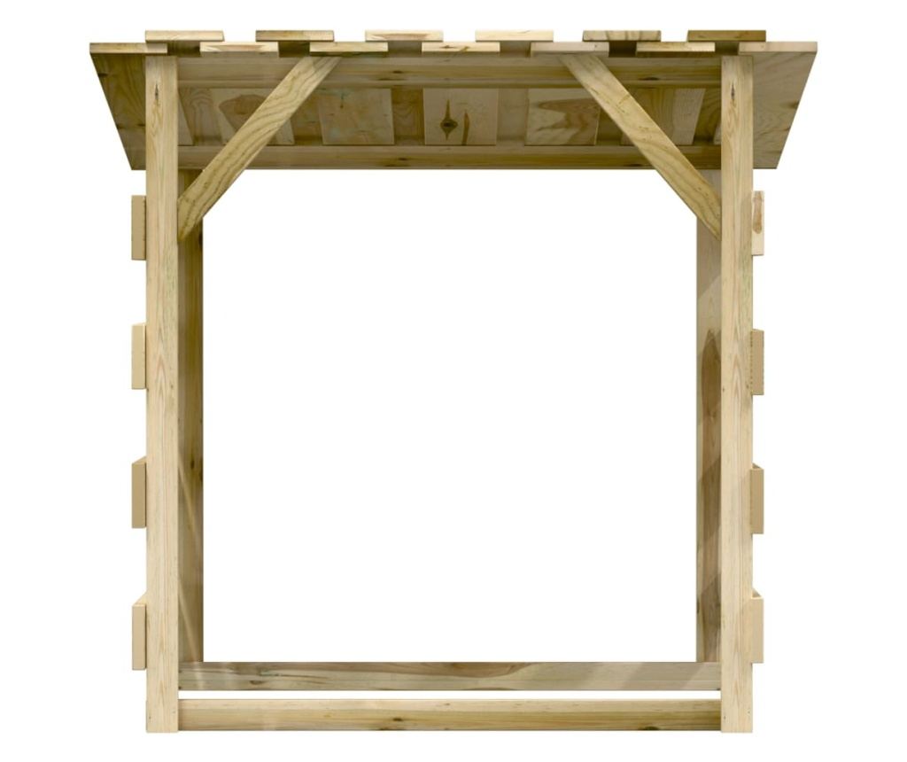 Пергола с покрив, 100x90x100 см, обработена борова дървесина - 3