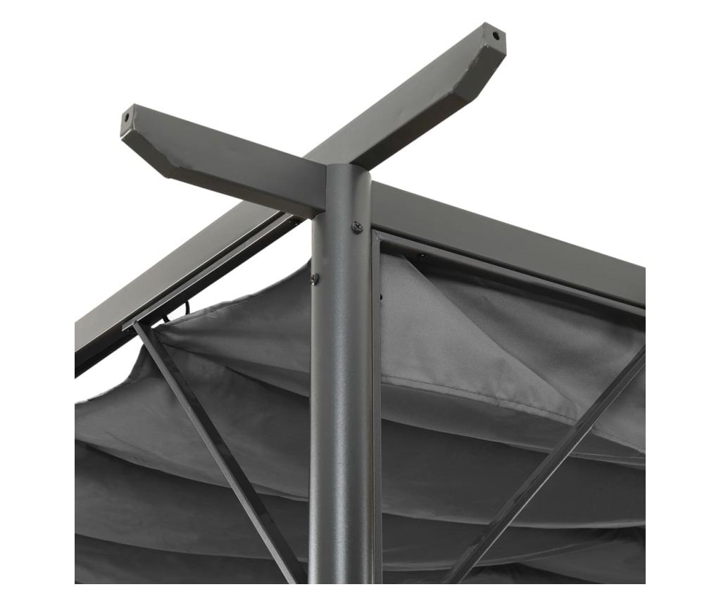 Pergola s uvlačnim krovom, antracit, 3x3m, čelik, 180 g/m² - 3