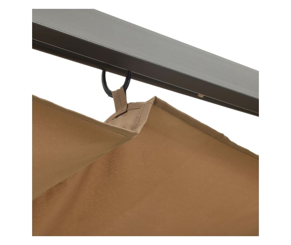 Pergola s uvlačnim krovom, sivo-smeđa, 3x3 m, čelik, 180 g/m² - 4