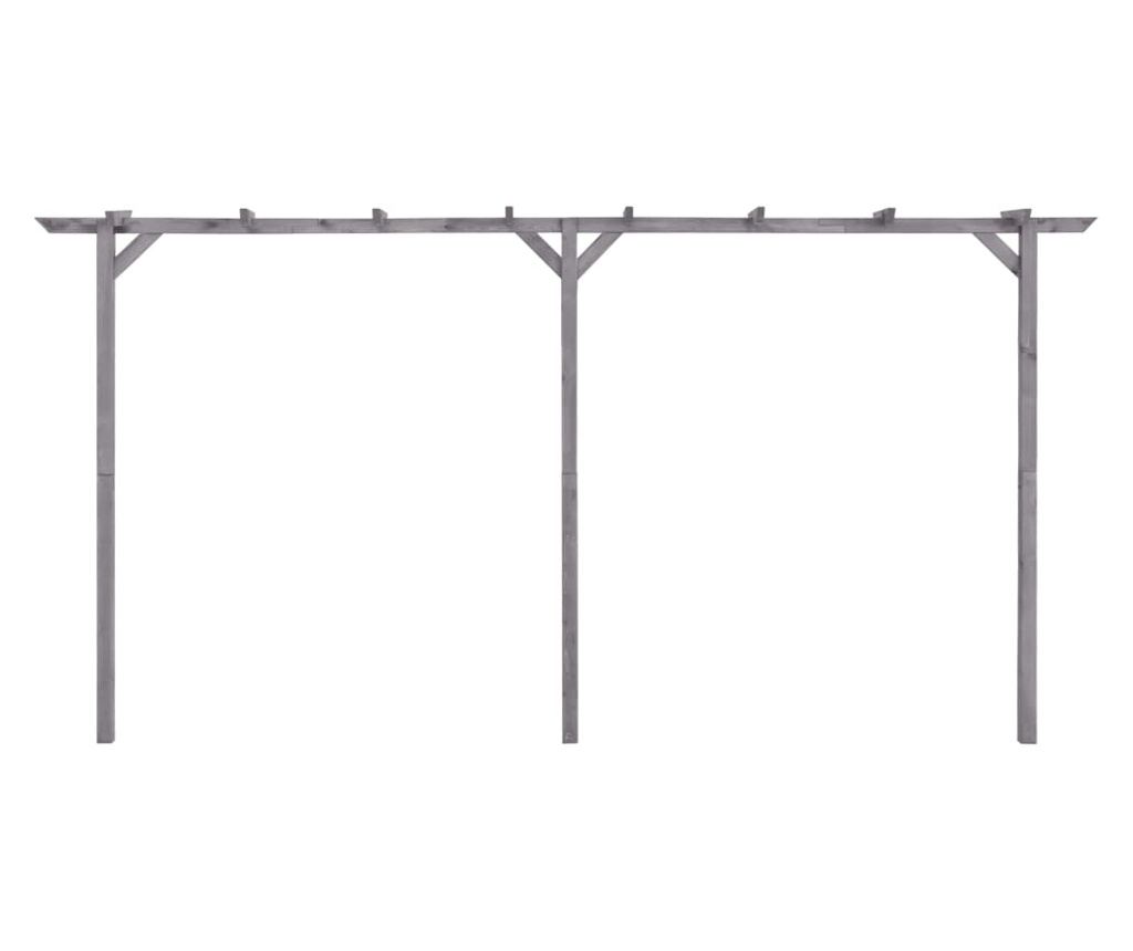 Vrtna pergola, siva, 400 x 40 x 205 cm, tretirani bor - 2