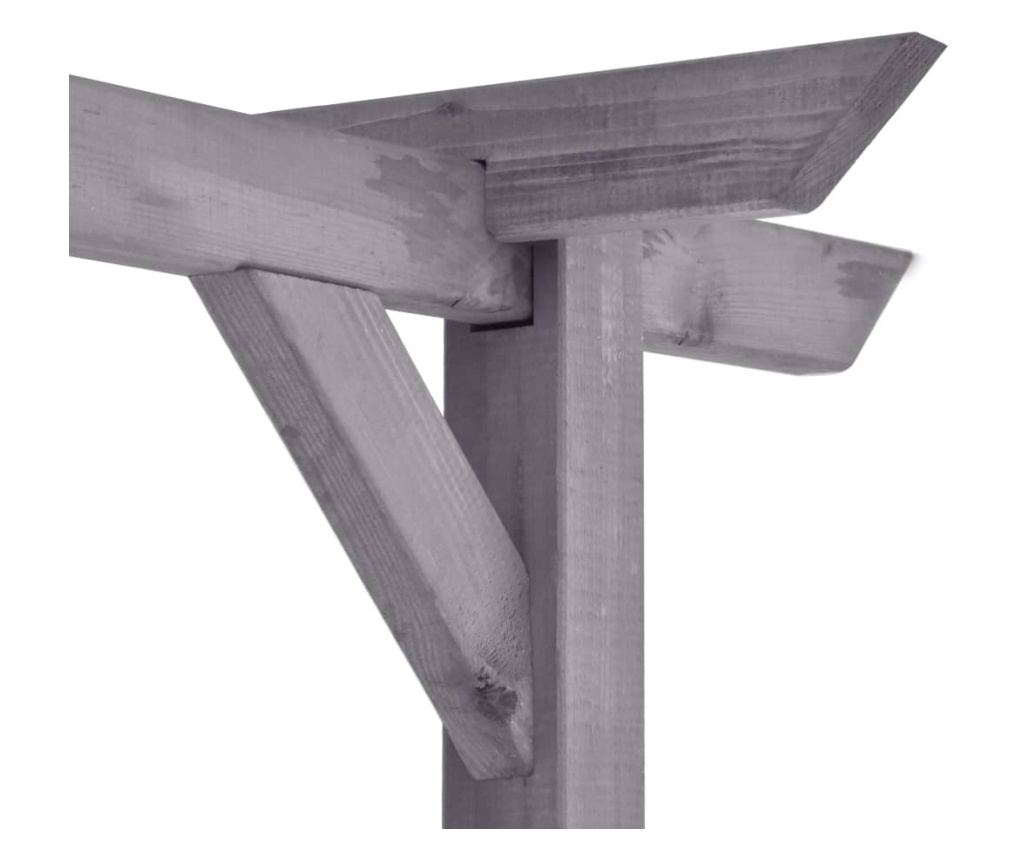 Vrtna pergola, siva, 400 x 40 x 205 cm, tretirani bor - 4