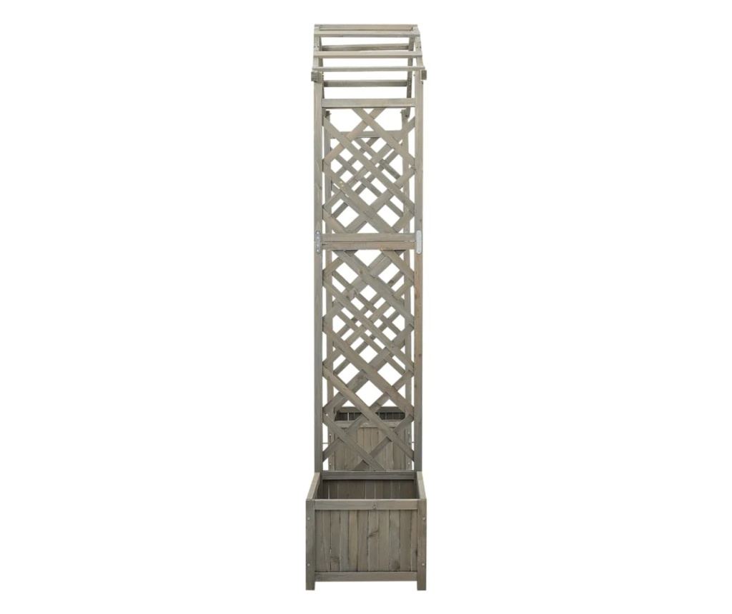 Vrtna pergola z zasadilnikom, siva, masiven smrekov les - 3