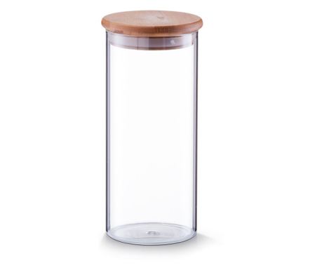 Staklenka s poklopcem od bambusa, 1400ml, 10,5x23cm, Zeller