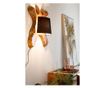 Zidna lampa od prirodnog drva crni abažur Naga 70x22 cm