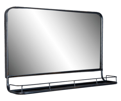 Oglinda perete rama metal negru 60x15x40 cm