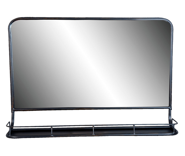 Oglinda perete rama metal negru 60x15x40 cm
