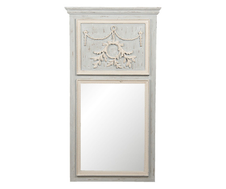 Zidno ogledalo starinski krem sivi drveni okvir 65x5x120 cm