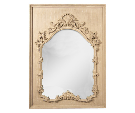 Огледало за стена рамка Полирезин кафяв 95x4x130 см