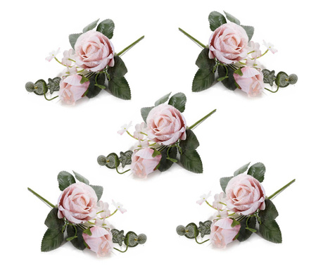 Set 5 crengute Trandafiri artificiali 25 cm