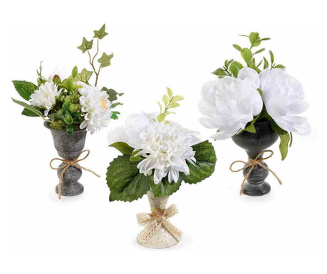 Set 3 vaze cu flori artificiale 16x24 cm