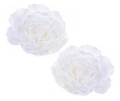 Set 2 Trandafiri artificiali albi suspendabili 42x25 cm