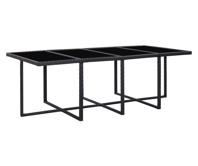 Vanjski set namještaja s jastucima, 13 dijelova, crna boja, poliratan