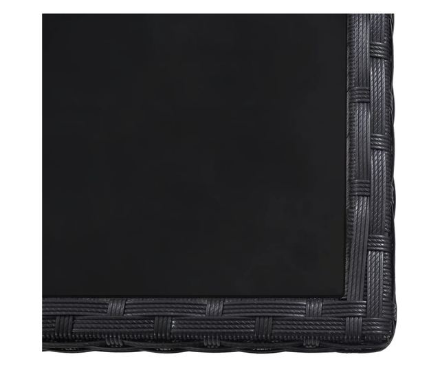 Vanjski set namještaja s jastucima, 13 dijelova, crna boja, poliratan