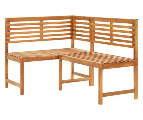 Kutna klupa za vrt, 140 cm, masivno drvo akacije