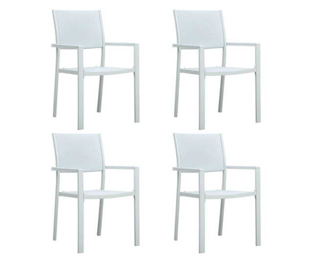 Set mobilier pentru grădină, alb, 5 piese