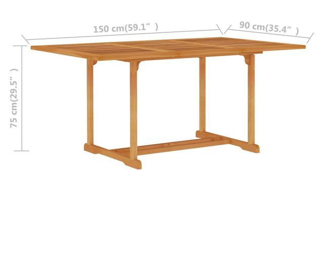 Set vrtnog namještaja, 5 komada, masivna tikovina