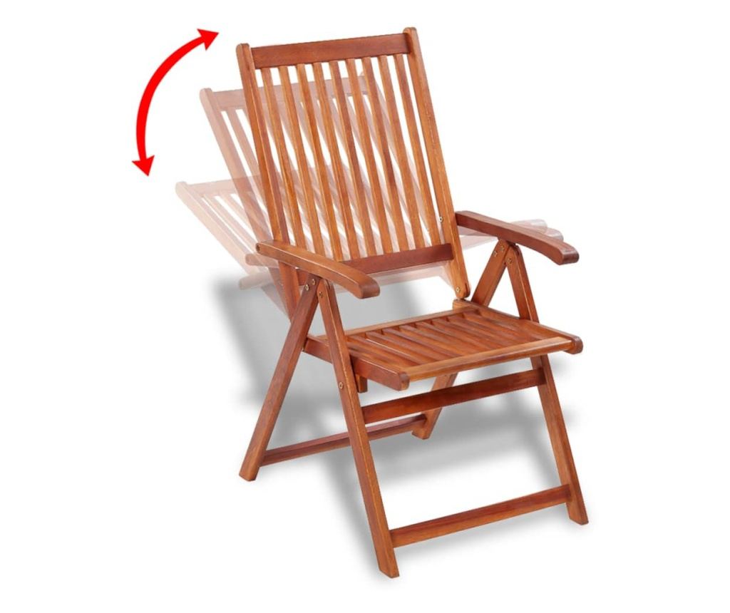 Сгъваеми градински столове, 2 бр., кафява, акация от масивно дърво - 4