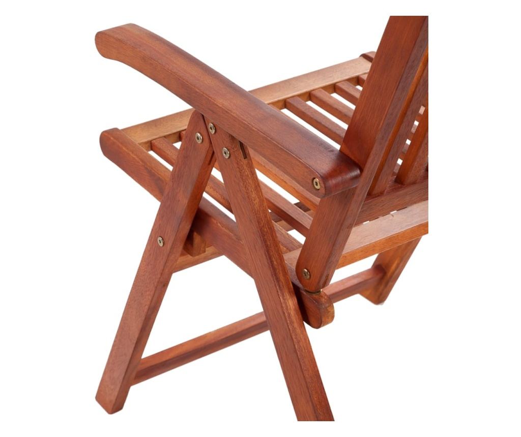 Сгъваеми градински столове, 2 бр., кафява, акация от масивно дърво - 7