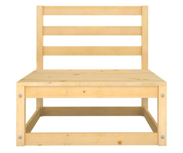 Canapele de mijloc gradina cu perne gri, 2 buc., lemn masiv pin