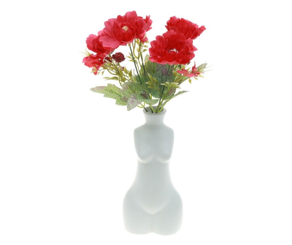 Buchet 5 bujori artificiale PAMI,F1021-1, 28cm Rosu - 2