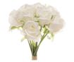 Buchet 12 trandafiri artificiale PAMI, F1021-86, 30cm Alb thumbnail 3