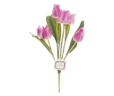 Buchet 7 lalele mediu artificiale PAMI, F1021-72, 37cm Roz inchis