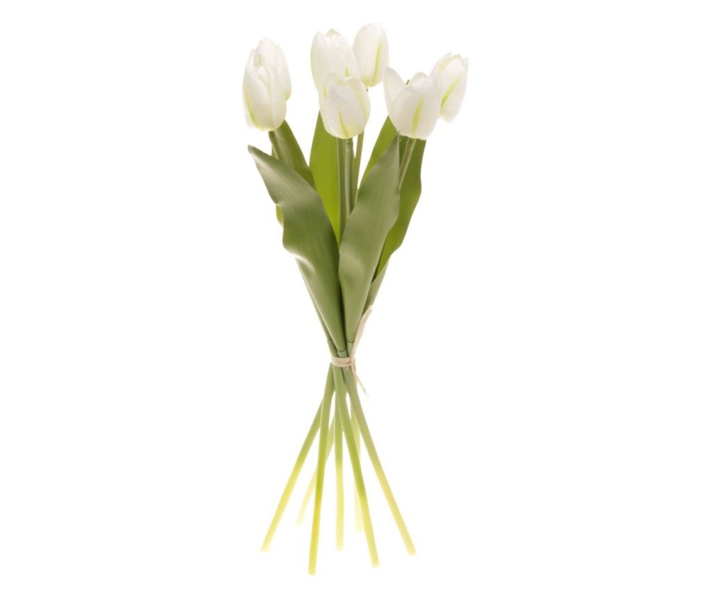 Buchet 7 lalele mare artificiale PAMI, F1021-75, 40cm Alb - 2