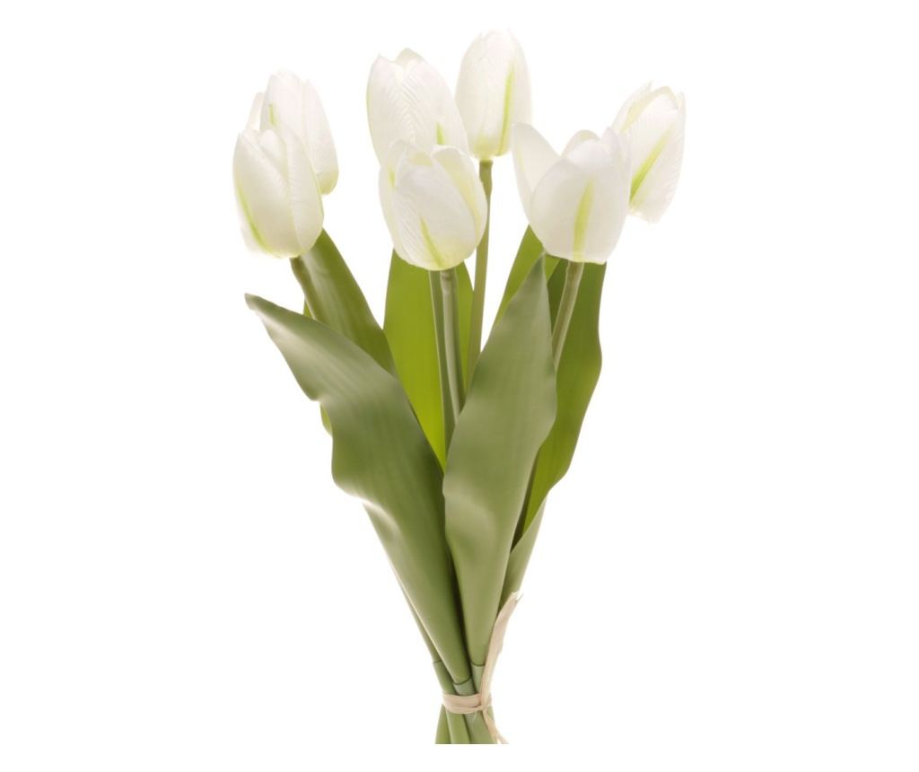 Buchet 7 lalele mare artificiale PAMI, F1021-75, 40cm Alb - 3
