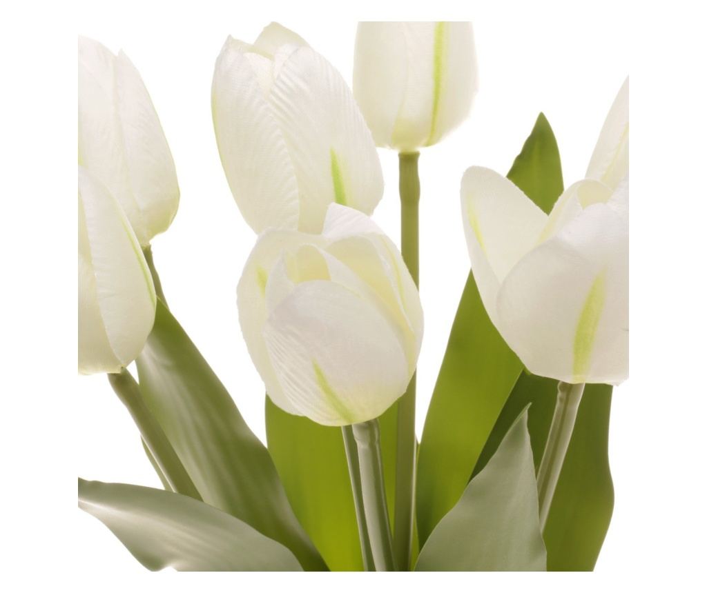 Buchet 7 lalele mare artificiale PAMI, F1021-75, 40cm Alb - 4