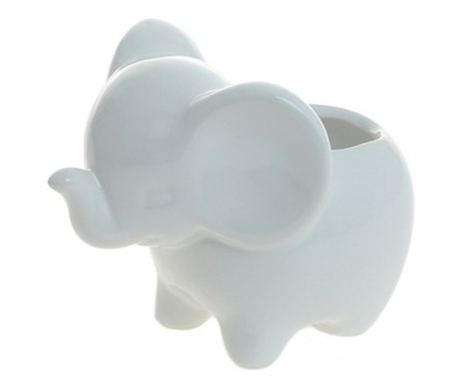 Ghiveci flori ceramic PAMI, FG1021-179, 9x8.5x5 cm, Alb Alb