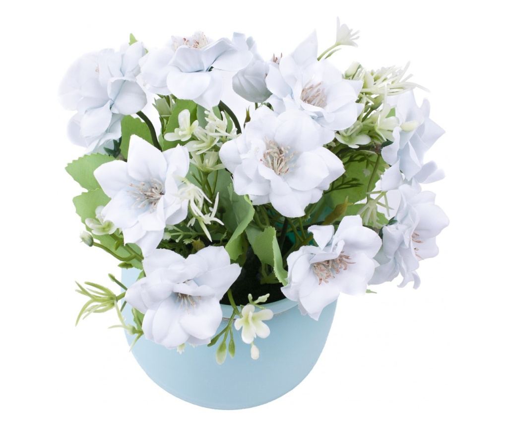 Flori Artificiale in Ghiveci Plastic PAMI, F1020-66-Albastru, 12x8cm - 3